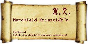 Marchfeld Krisztián névjegykártya